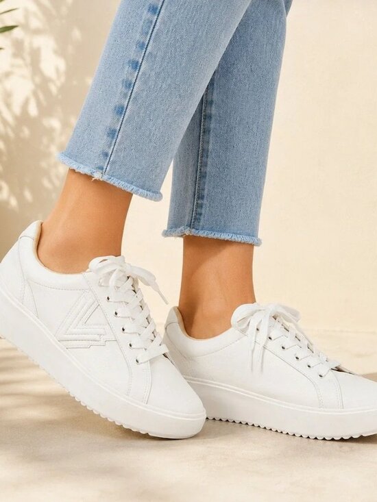 Vionic Shoes - Vionic Leather Kearny Lace Up Low Top Platform Sneakers White Women's Size 9